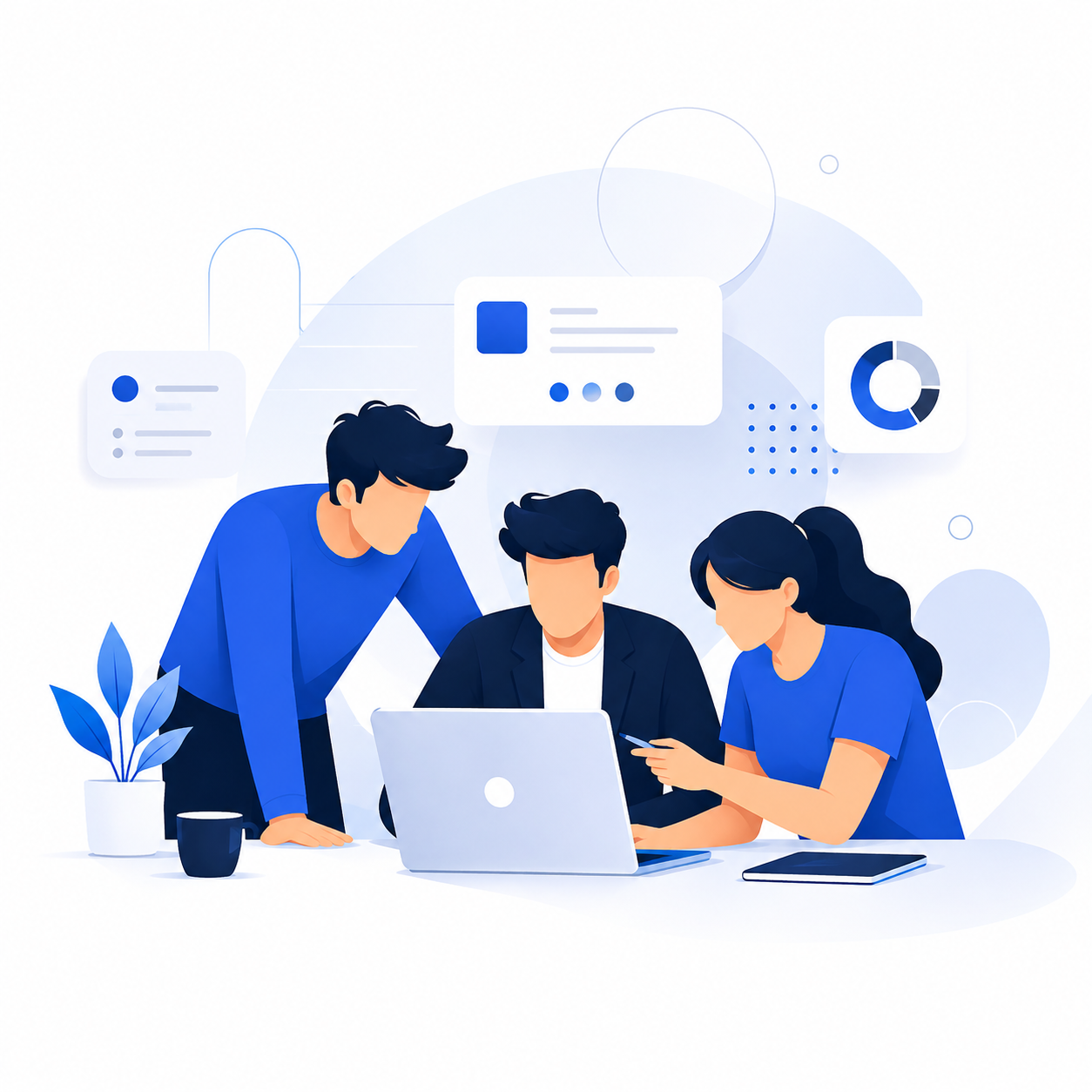Servency team collaborating on a client's growth strategy