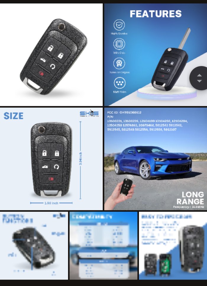 SK OS car key fob listing images