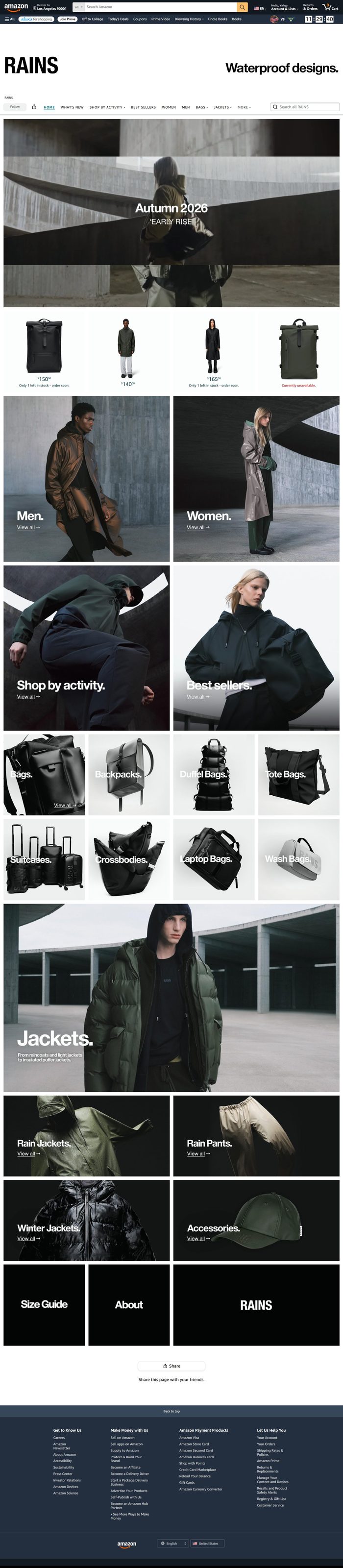 RAINS storefront